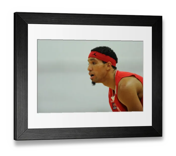 Framed Print : BBL Cup Semi-Final Showdown: Flyers vs. Wildcats - Intense Basketball Action