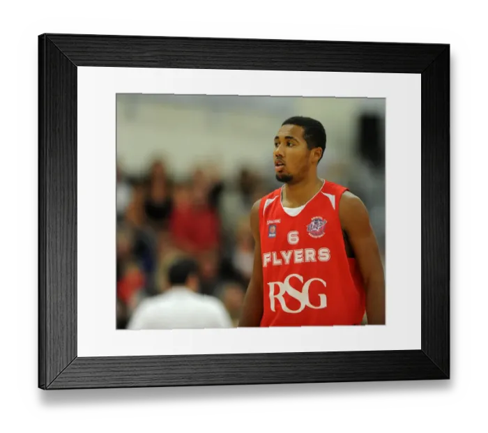Framed Print : Bristol Flyers Dwayne Lautier-Ogunleye in Action during Intense Basketball Showdown against Durham Wildcats Framed Print : Bristol Flyers Dwayne Lautier-Ogunleye in Action during Intense Basketball Showdown against Durham Wildcats