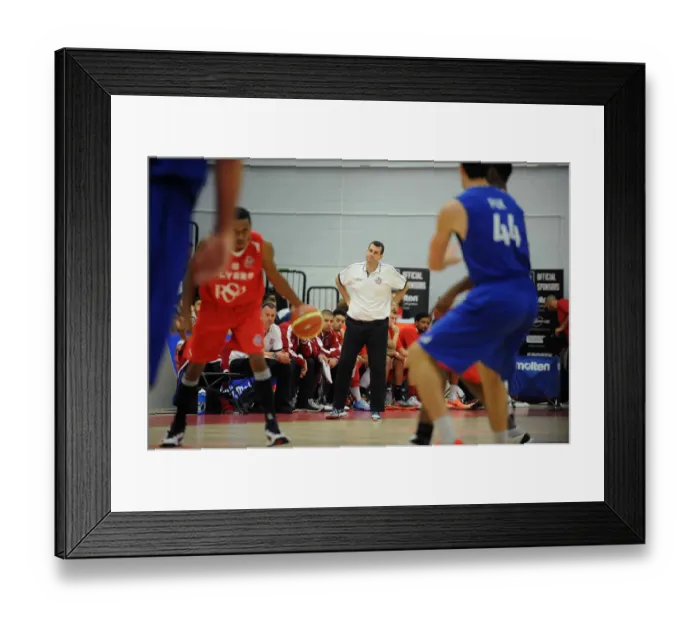 Framed Print : Bristol Flyers Andreas Kapoulas Coaches in BBL Action Against Durham Wildcats Framed Print : Bristol Flyers Andreas Kapoulas Coaches in BBL Action Against Durham Wildcats