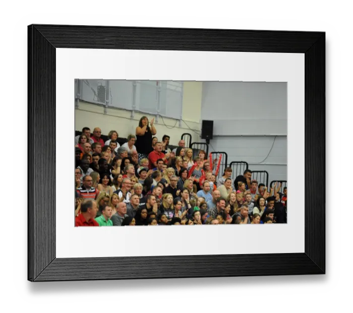 Framed Print : Intense Rivalry: Flyers vs. Wildcats Basketball Showdown at SGS Wise Campus