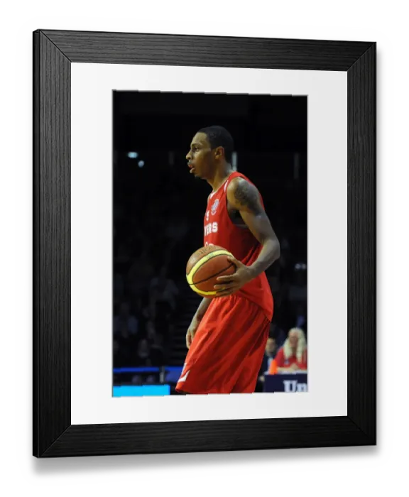 Framed Print : Intense Moment: Doug Herring of Bristol Flyers in British Basketball League Cup Action