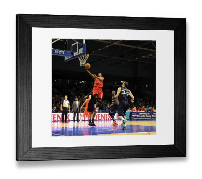 Framed Print : Bristol Flyers Take on Worcester Wolves in BBL Cup Showdown
