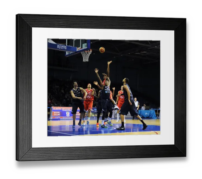 Framed Print : A Clash of Wolves: Worcester vs. Bristol Flyers in the British Basketball League Cup (31 / 10 / 2014)