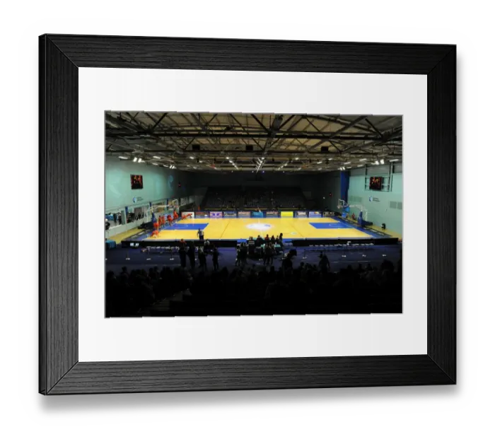 Framed Print : A Clash of Basketball Rivals: Worcester Wolves vs. Bristol Flyers in the British Basketball League Cup