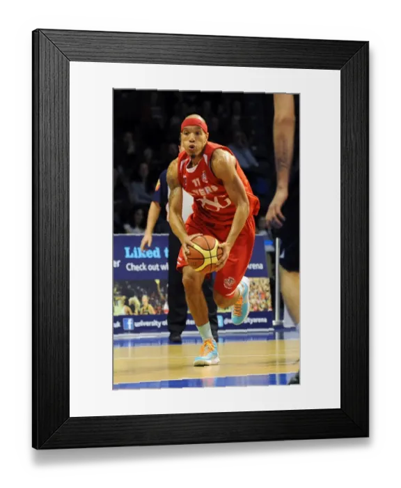 Framed Print : Bristol Flyers vs. Worcester Wolves in BBL Cup Action