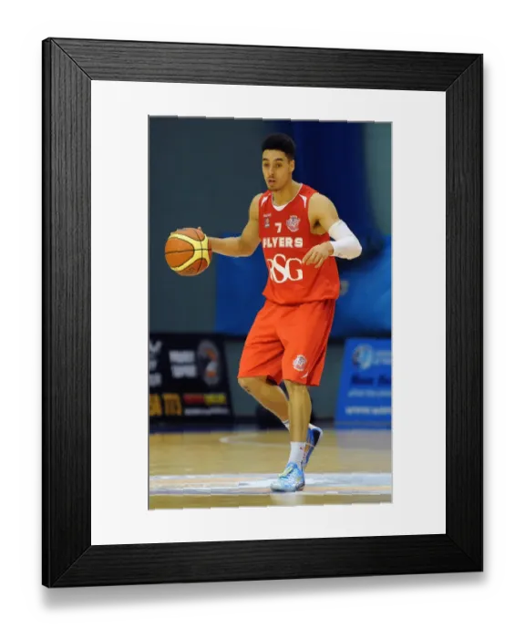Framed Print : Intense Action in British Basketball League Cup: Worcester Wolves vs. Bristol Flyers (31 / 10 / 2014)