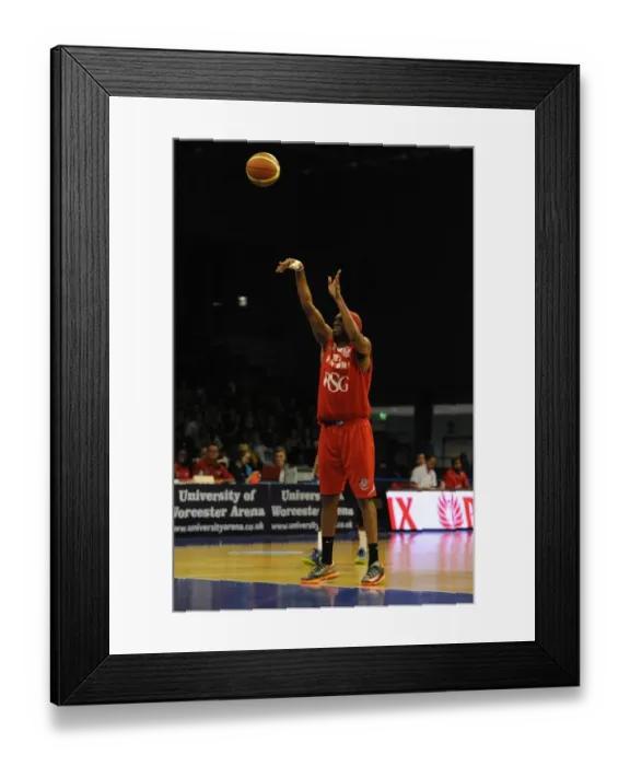 Framed Print : Bristol Flyers Stewart in Action during BBL Cup Match against Worcester Wolves