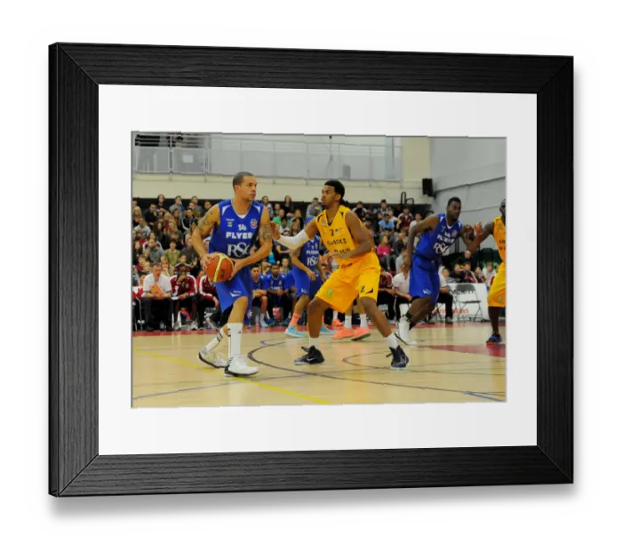 Framed Print : Bristol Flyers Doug McLaughlin-Williams Battles for Points against Sheffield Sharks