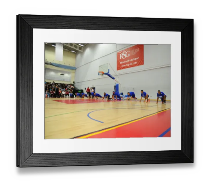 Framed Print : Bristol Flyers: Pre-Game Warm-Up at SGS Wise Campus Ahead of Showdown with Sheffield Sharks