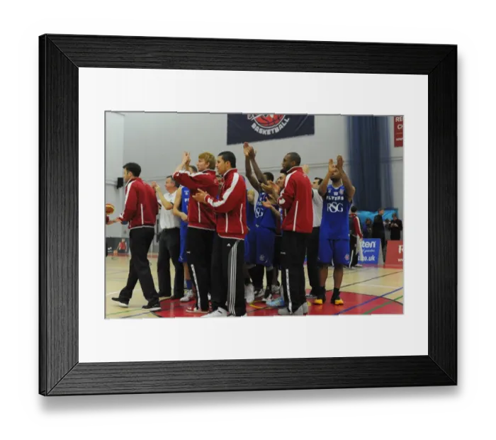 Framed Print : Bristol Flyers Unite with Fans in Triumph: Post-Game Applause vs. Sheffield Sharks
