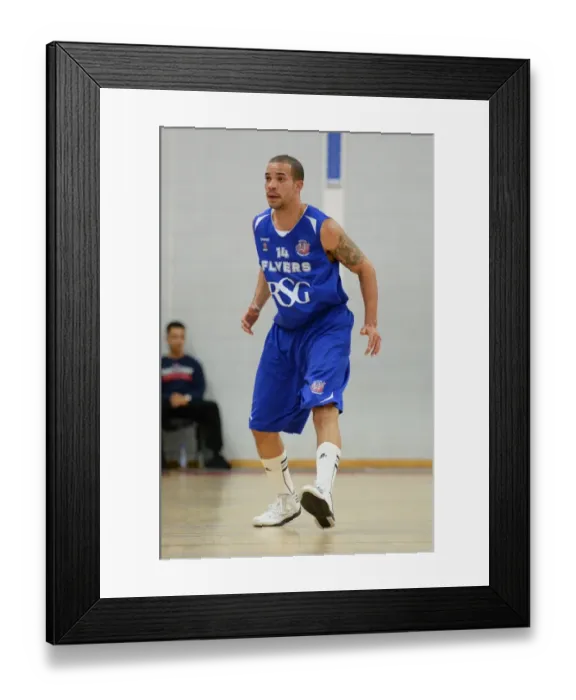 Framed Print : Intense Basketball Rivalry: Flyers vs. Sharks at SGS Wise Campus