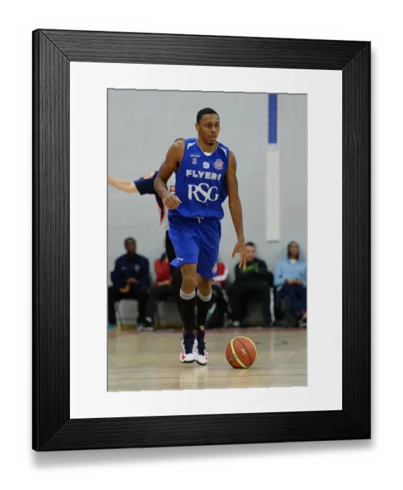 Framed Print : Intense Rivalry: Flyers vs. Sharks Basketball Showdown at SGS Wise Campus