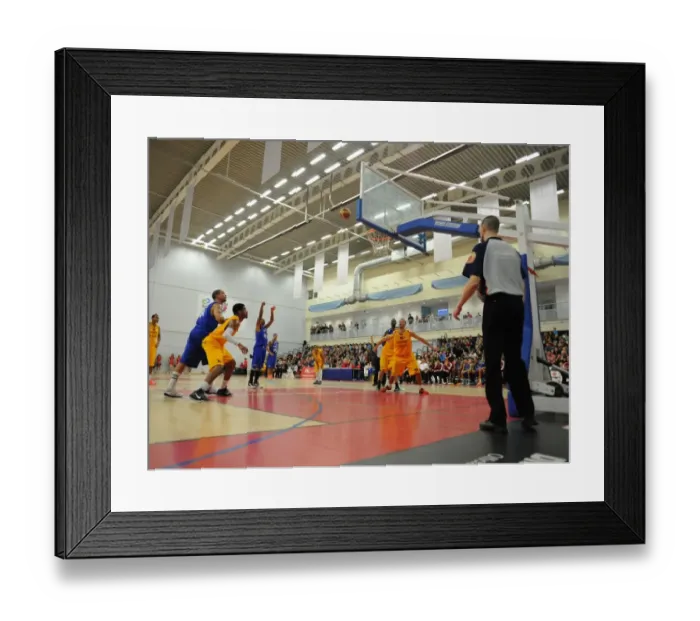 Framed Print : Intense Rivalry: Flyers vs. Sharks Basketball Showdown at SGS Wise Campus