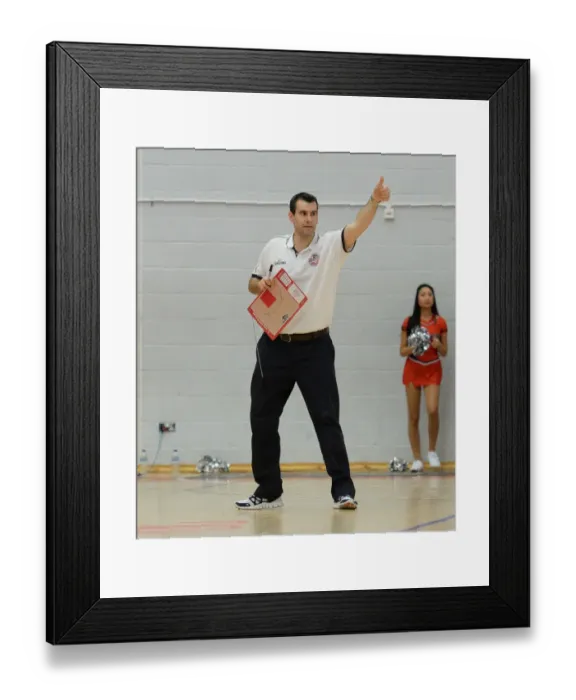 Framed Print : Andreas Kapoulas Leads Intense Basketball Clash: Flyers vs. Sharks