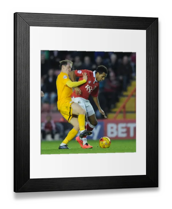 Framed Print : Intense Midfield Showdown: Korey Smith vs Neil Kilkenny, Bristol City vs Preston North End Framed Print : Intense Midfield Showdown: Korey Smith vs Neil Kilkenny, Bristol City vs Preston North End