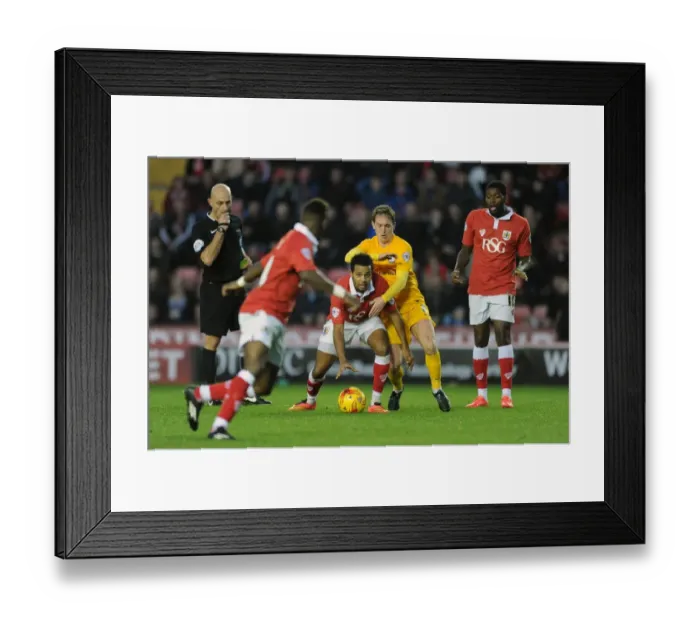 Framed Print : Neil Kilkenny Stops Korey Smith's Quick Free Kick: Bristol City vs Preston North End Framed Print : Neil Kilkenny Stops Korey Smith's Quick Free Kick: Bristol City vs Preston North End