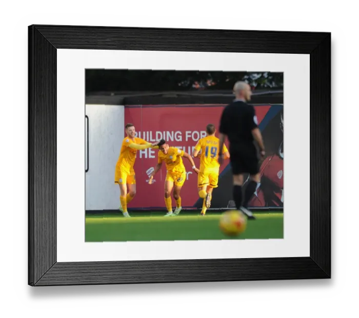 Framed Print : Exultant Robinson and Preston Team Mates Celebrate Goal Against Bristol City, Sky Bet League One, 2014 Framed Print : Exultant Robinson and Preston Team Mates Celebrate Goal Against Bristol City, Sky Bet League One, 2014