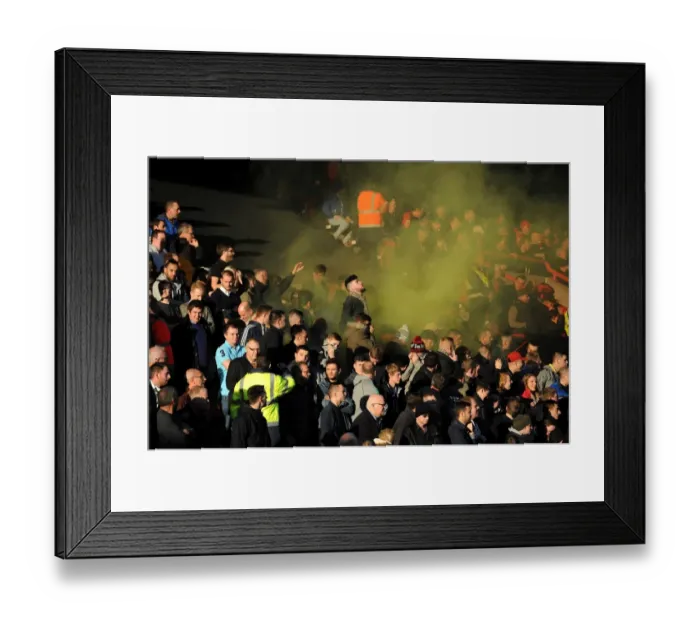 Framed Print : Smoke-Filled Atmosphere: Bristol City vs. Preston North End, 2014 Framed Print : Smoke-Filled Atmosphere: Bristol City vs. Preston North End, 2014