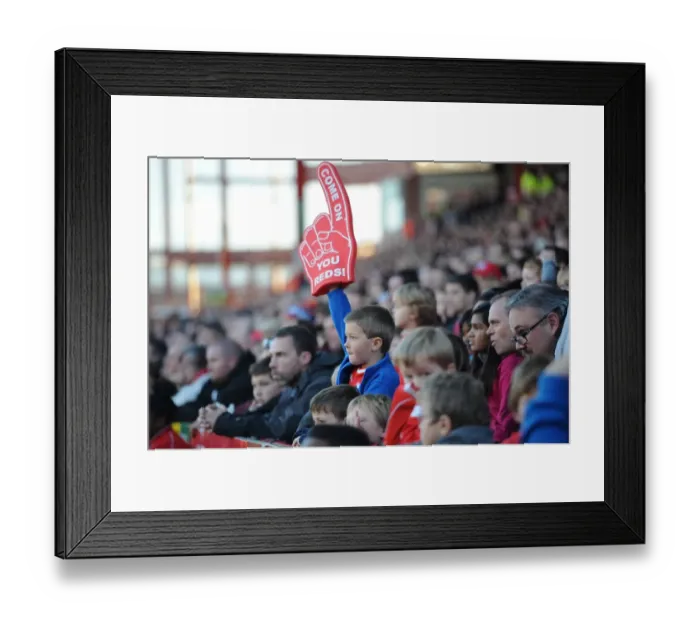 Framed Print : Bristol City Fan Waves Foam Finger at Ashton Gate During Bristol City vs. Preston North End Match, Sky Bet League One Framed Print : Bristol City Fan Waves Foam Finger at Ashton Gate During Bristol City vs. Preston North End Match, Sky Bet League One