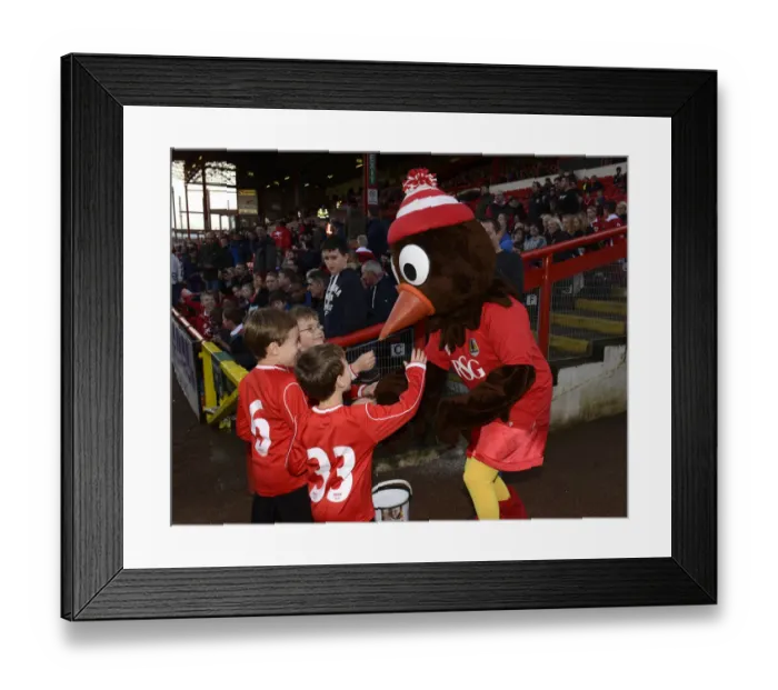 Framed Print : Bristol City Mascot, Scrumpy, Engages with Young Fans during Bristol City vs Preston North End Match Framed Print : Bristol City Mascot, Scrumpy, Engages with Young Fans during Bristol City vs Preston North End Match