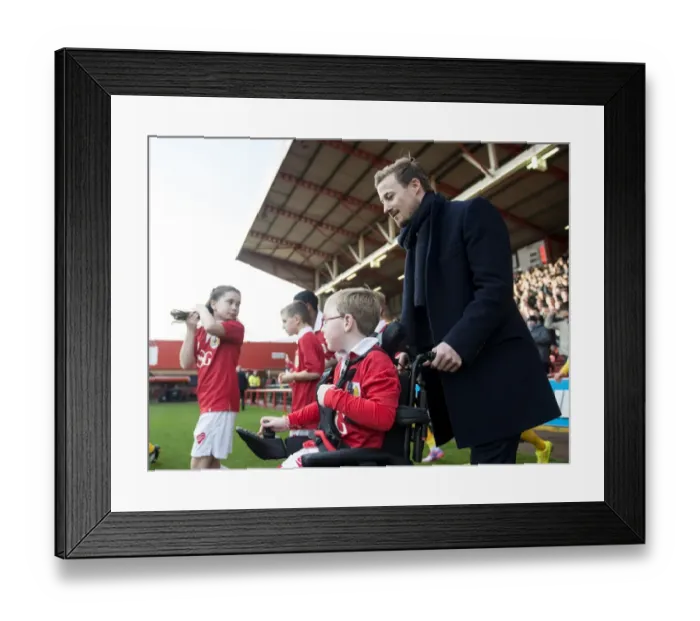 Framed Print : Bristol City Football Club: Oskar Pycroft and Wade Elliott Leading the Team Out at Ashton Gate - November 2014 (Sky Bet League One) Framed Print : Bristol City Football Club: Oskar Pycroft and Wade Elliott Leading the Team Out at Ashton Gate - November 2014 (Sky Bet League One)