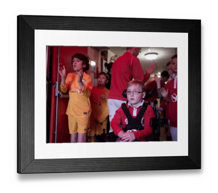 Framed Print : Oskar Pycroft Leads Bristol City Out Against Preston North End at Ashton Gate (November 2014)