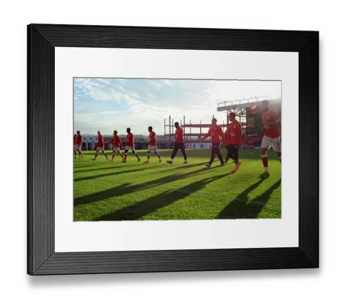 Framed Print : Bristol City Football Team Warming Up Before Kick-off Against Preston North End (Nizaam Jones, 2014) Framed Print : Bristol City Football Team Warming Up Before Kick-off Against Preston North End (Nizaam Jones, 2014)