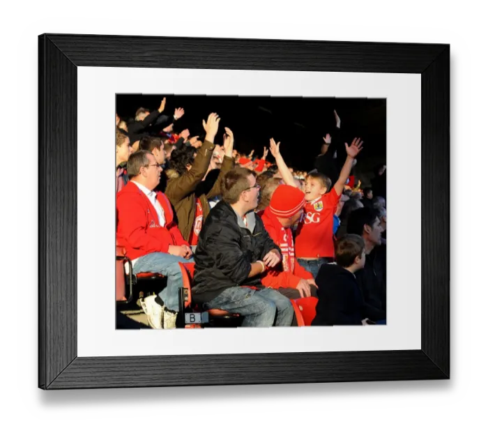 Framed Print : Bristol City Fans Cheer on Their Team against Preston North End, Ashton Gate Stadium, 2014 Framed Print : Bristol City Fans Cheer on Their Team against Preston North End, Ashton Gate Stadium, 2014