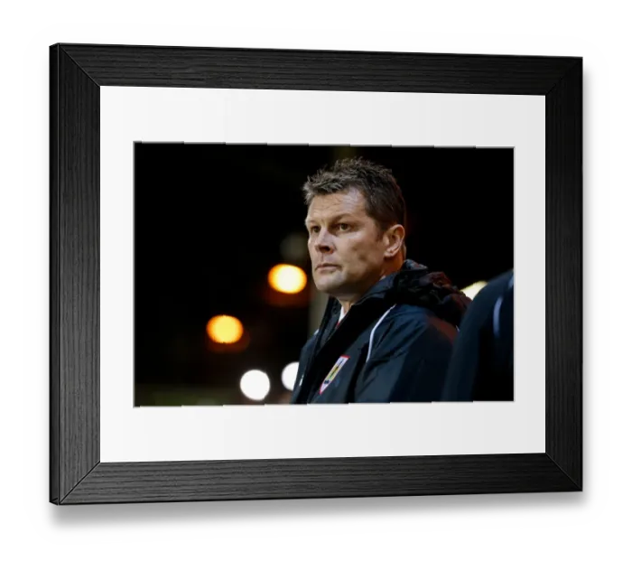 Framed Print : Steve Cotterill Watching On: Peterborough United vs. Bristol City, 181114
