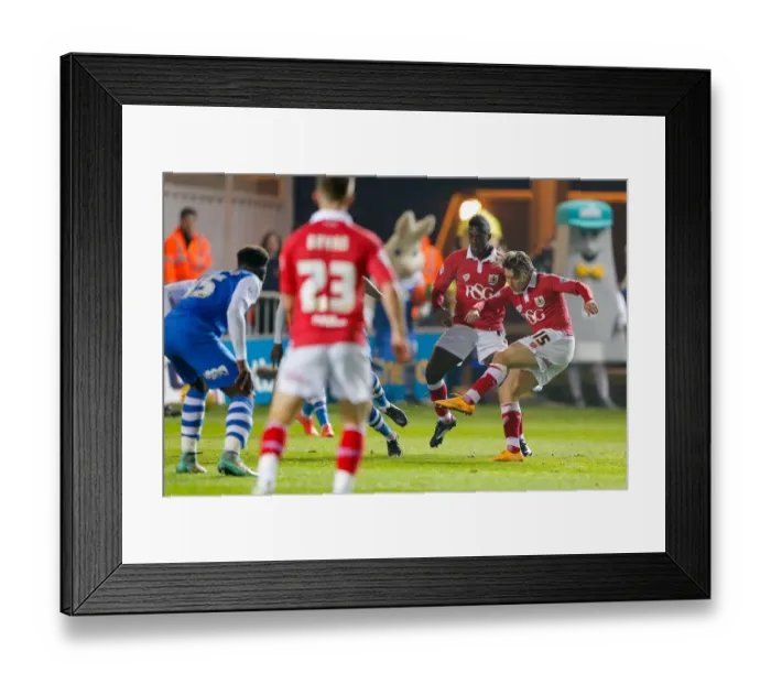 Framed Print : Bristol City's Luke Freeman Scores the Opener Against Peterborough United, 2014 Framed Print : Bristol City's Luke Freeman Scores the Opener Against Peterborough United, 2014