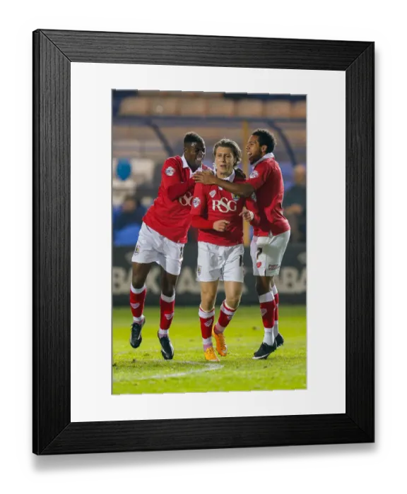 Framed Print : Luke Freeman Strikes First: Bristol City Ahead vs. Peterborough United, 2014