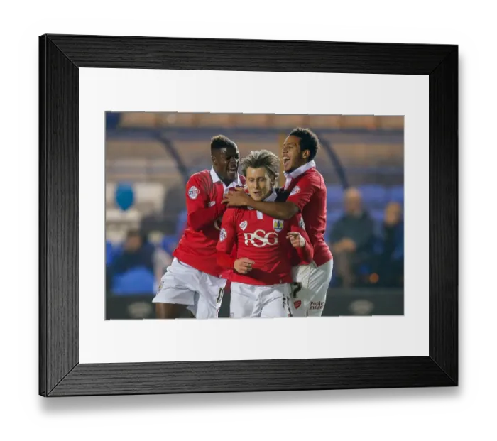 Framed Print : Bristol City's Luke Freeman Scores Early Goal Against Peterborough United, 2014 Framed Print : Bristol City's Luke Freeman Scores Early Goal Against Peterborough United, 2014