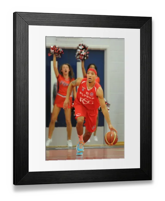 Framed Print : Bristol Flyers Greg Streete Dribbles Against Cheshire Phoenix in SGS Wise Arena