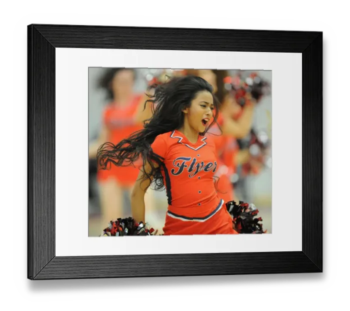 Framed Print : Bristol City Football Club: Excitement at SGS Wise Arena - Basketball Cheerleader Thrills Crowd