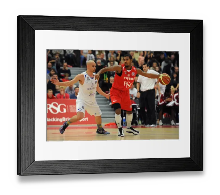 Framed Print : Bristol Flyers Dwayne Lautier-Ogunleye in Action during Basketball Game