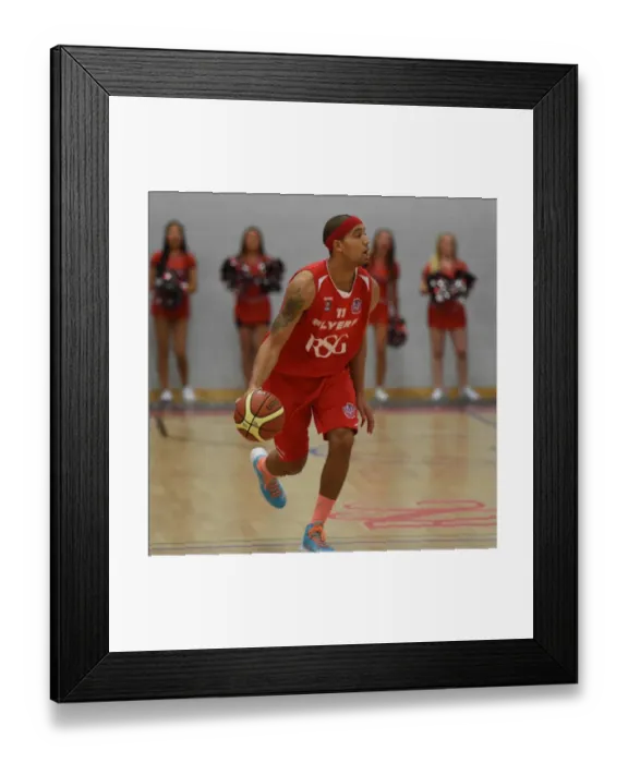 Framed Print : Intense Rivalry: Flyers vs. Phoenix at SGS Wise Arena - Football and Basketball Clash - Bristol Flyers vs. Cheshire Phoenix