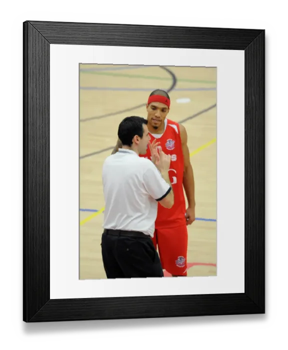 Framed Print : Bristol Flyers Coach Andreas Kapoulas Conferring with Greg Streete During Game vs Cheshire Phoenix Framed Print : Bristol Flyers Coach Andreas Kapoulas Conferring with Greg Streete During Game vs Cheshire Phoenix