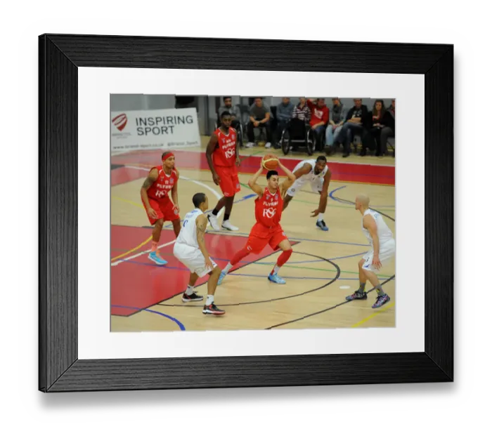 Framed Print : Bristol Flyers vs Cheshire Phoenix: A Fierce Basketball Rivalry at SGS Wise Campus