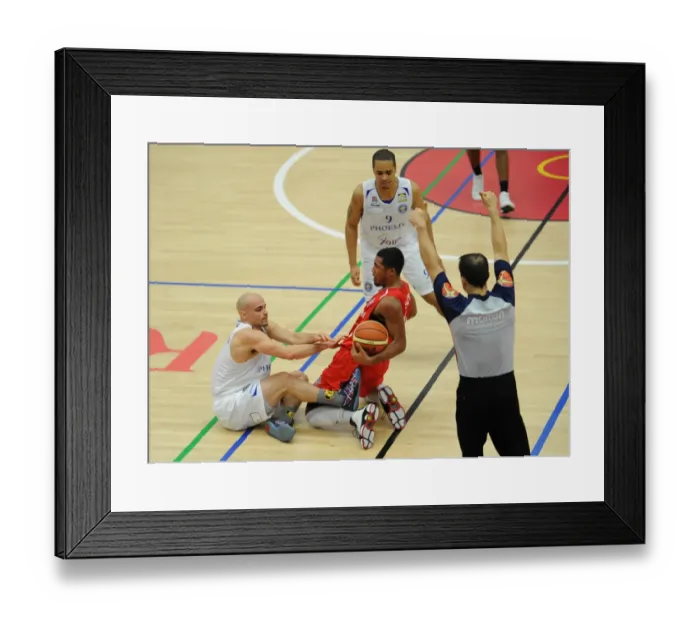 Framed Print : Intense Basketball Rivalry: Dwayne Lautier-Ogunleye vs Cheshire Phoenix (Bristol Flyers) Framed Print : Intense Basketball Rivalry: Dwayne Lautier-Ogunleye vs Cheshire Phoenix (Bristol Flyers)