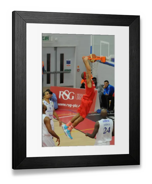 Framed Print : Bristol Flyers Greg Streete Scores Basketball Goal Against Cheshire Phoenix Framed Print : Bristol Flyers Greg Streete Scores Basketball Goal Against Cheshire Phoenix