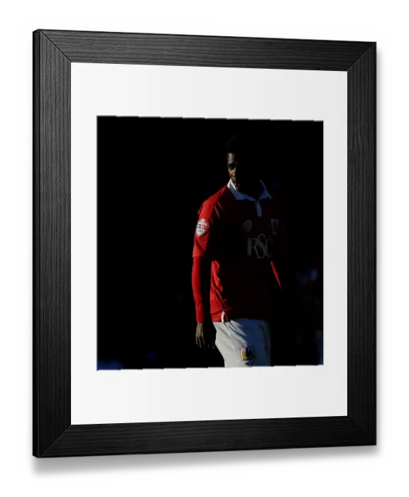 Framed Print : Bristol City's Kieran Agard Basks in Sunlight Amidst FA Cup Action Framed Print : Bristol City's Kieran Agard Basks in Sunlight Amidst FA Cup Action