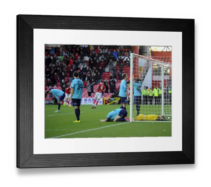 Framed Print : Last-Minute Agony: FA Cup Shock as AFC Telford Mourn Defeat to Bristol City