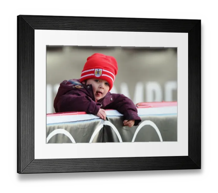 Framed Print : Young Fan's Excitement at FA Cup Match: Bristol City vs AFC Telford United Framed Print : Young Fan's Excitement at FA Cup Match: Bristol City vs AFC Telford United