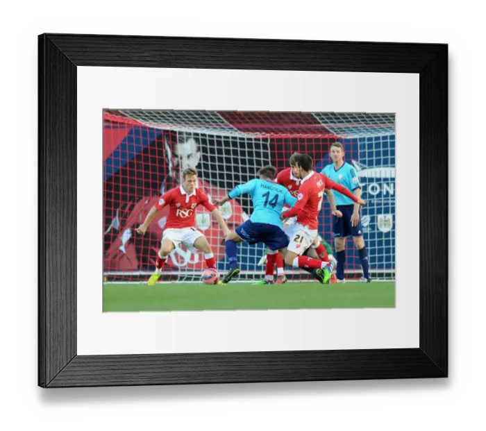 Framed Print : Marlon Pack vs. Josh Hancock: Intense Moment in the FA Cup Clash Between Bristol City and AFC Telford United Framed Print : Marlon Pack vs. Josh Hancock: Intense Moment in the FA Cup Clash Between Bristol City and AFC Telford United