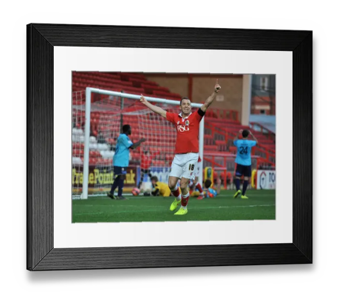 Framed Print : Bristol City Celebrates Goal Against AFC Telford in FA Cup Match