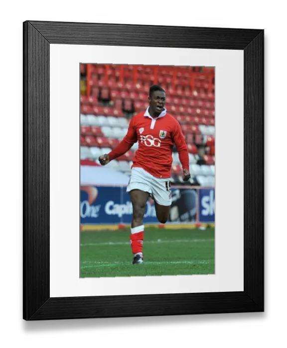 Framed Print : Bristol City's Kieran Agard: FA Cup Euphoria After Scoring Against AFC Telford Framed Print : Bristol City's Kieran Agard: FA Cup Euphoria After Scoring Against AFC Telford