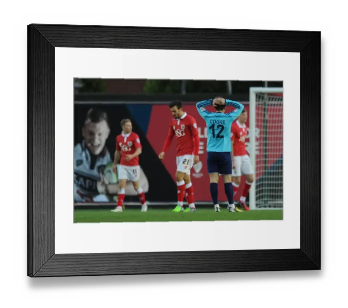 Framed Print : Bristol City's Heartbreak: Sean Cooke's Disappointment After FA Cup Loss to AFC Telford