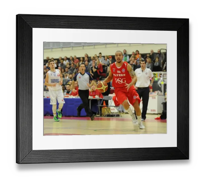 Framed Print : Bristol Flyers Doug McLaughlin-Williams Surges Forward in Intense Basketball Action Framed Print : Bristol Flyers Doug McLaughlin-Williams Surges Forward in Intense Basketball Action