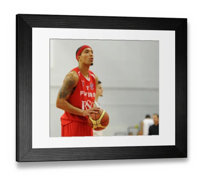 Framed Print : Intense Rivalry: Flyers vs. United Basketball Showdown at SGS Wise Campus (November 2014)