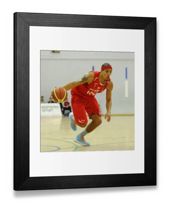 Framed Print : Intense Rivalry: Flyers vs. Surrey United - British Basketball League Showdown